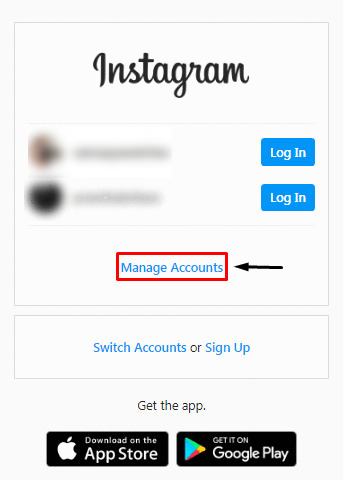 Supprimer un compte mémorisé sur Instagram