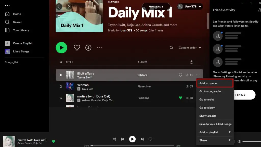 Comment ajouter une chanson à la file d'attente sur Spotify ?