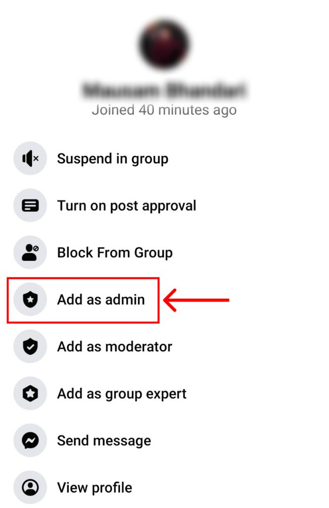 comment ajouter un admin au groupe facebook ?