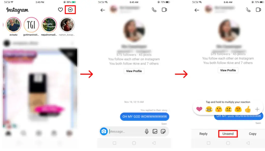 Comment supprimer des messages sur Instagram des deux côtés