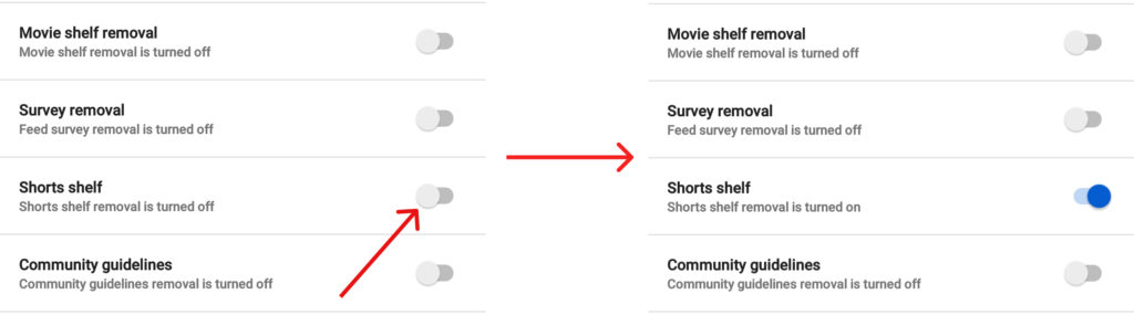 Comment désactiver les courts métrages YouTube ?
