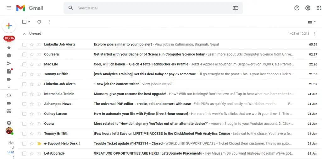 comment trouver des e-mails non lus dans Gmail ?