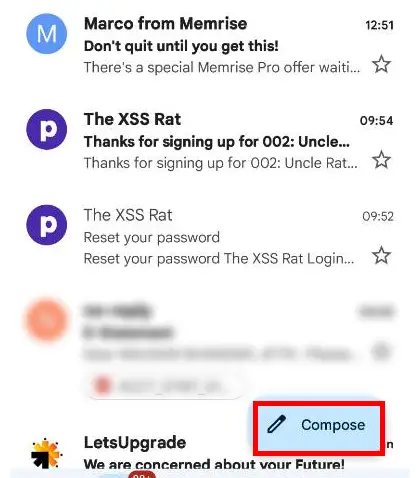 Pour insérer un tableau dans Gmail, cliquez d'abord sur Composer