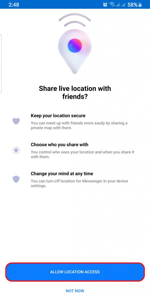Comment partager la position sur Messenger ?