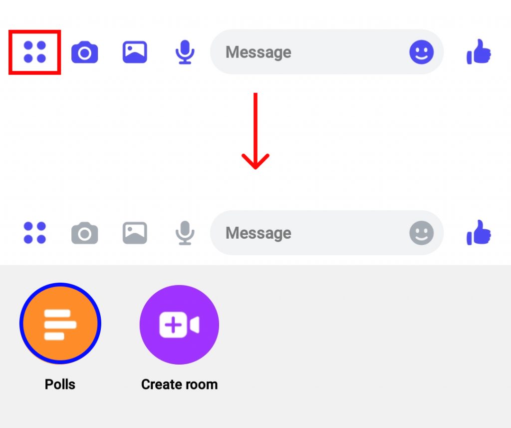 Comment créer un sondage dans Messenger en utilisant Mobile ?